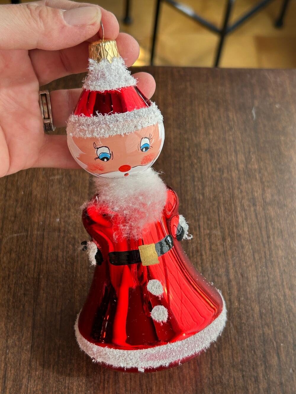 Pier 1 Mouth Blown Glass Santa Claus Signed Simo 2002 Italy Christmas Ornament